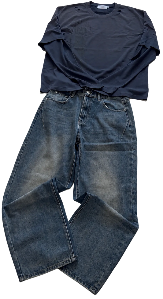 Blu longsleeve+ denim